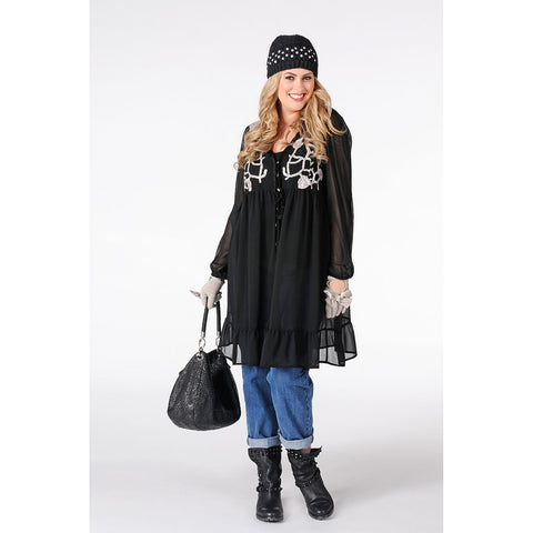 Yoek Cardi-Blouse Embroid Voile