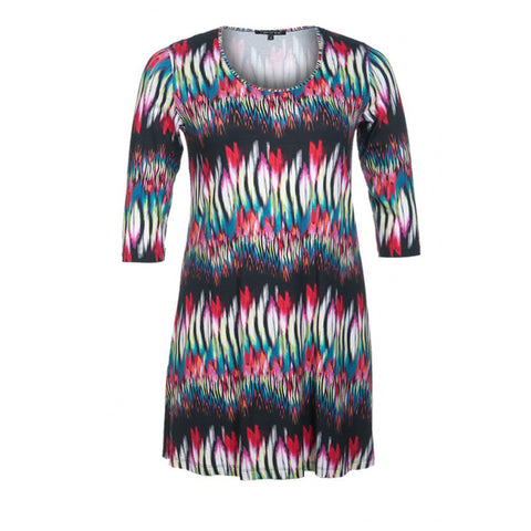 Twister Vegas Tunic A-line Round Neck 3/4 Sleeves