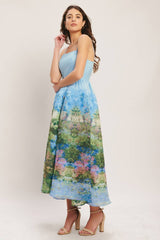 A printed woven midi dress - ID23205: PALE BLUE / Contemporary / S
