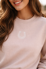Lucky in Love Horseshoe Sweatshirt: XXL