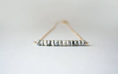White Sapphire Necklace | Beaded Necklace