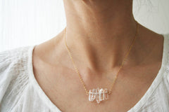 Raw Crystal Necklace | Boho Jewelry: Gold Filled
