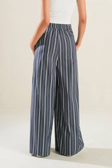 A striped woven pant - FP1385: CHARCOAL / Contemporary / M