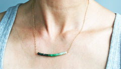 Emerald Ombre Necklace | Green Necklace: 14K Gold Fill