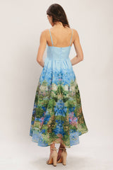 A printed woven midi dress - ID23205: PALE BLUE / Contemporary / M