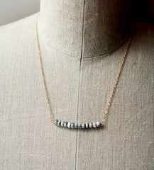 White Sapphire Necklace | Beaded Necklace