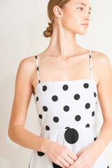 A printed woven midi dress -  FD1890: WHITE/BLACK / Contemporary / S