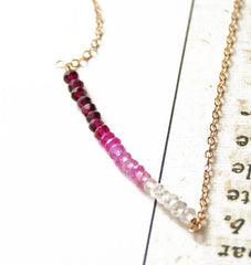 Pink Ombre Necklace | Pink Necklace: 14K Gold Fill