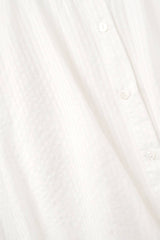 Balloon-Sleeve Striped Blouse in White: WHITE / ONE