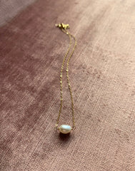 Single Pearl Necklace | June Birthstone: 14K Gold Fill
