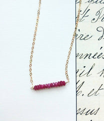 Ruby Necklace | Birthstone Necklace