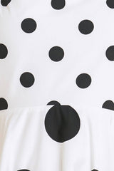 A printed woven midi dress -  FD1890: WHITE/BLACK / Contemporary / S