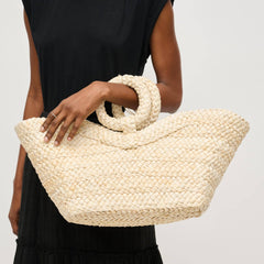 Edith Ring Handle Tote: Natural