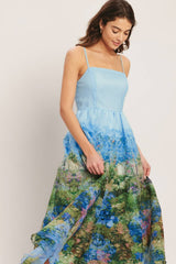 A printed woven midi dress - ID23205: PALE BLUE / Contemporary / S