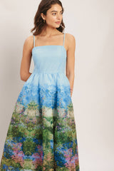 A printed woven midi dress - ID23205: PALE BLUE / Contemporary / S