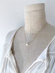 Single Pearl Necklace | June Birthstone: 14K Gold Fill