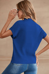 LDC Spring Patch Pocket Ribbed Mock Neck Sweater: Oatmeal / L