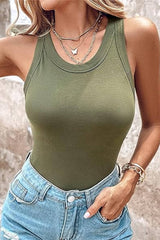 LDC Slim Ribbed Padded Tank Top: Black / L
