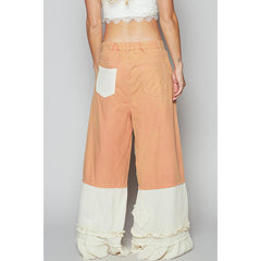 Vintage washed double gauze wide pants: DENIM / S