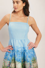 A printed woven midi dress - ID23205: PALE BLUE / Contemporary / M