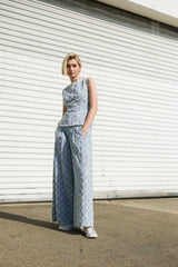 A textured denim pant - FP1269: LIGHT DENIM / Contemporary / S