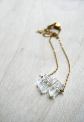 Raw Crystal Necklace | Boho Jewelry: Gold Filled