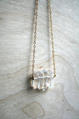 Raw Crystal Necklace | Boho Jewelry: Gold Filled
