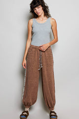 Sleeveless Round Neck Solid Pattern Rib Knit Top: OFF WHITE / Os