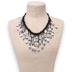 Coastal Knotted Pearl Necklace | Handmade Statement Jewelry