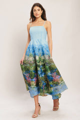 A printed woven midi dress - ID23205: PALE BLUE / Contemporary / M