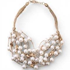 Coastal Chunky Pearl Necklace | Handmade Statement Jewelry