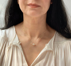 Single Pearl Necklace | June Birthstone: 14K Gold Fill
