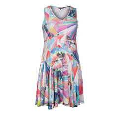 Twister Dress A-line Sleeveless  Tricot fabric with Allover Kaleidoscope Print